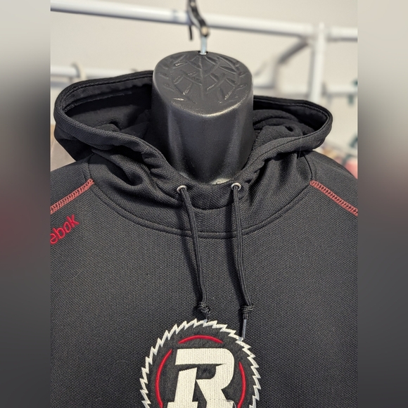 Ottawa Redblacks Black and Red Reebok Hoodie - Picture 4 of 11